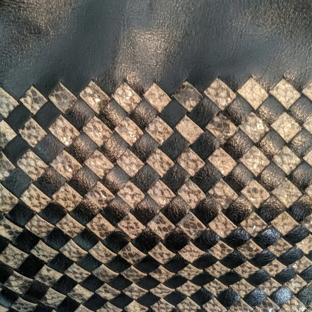 Vintage 90's Y2K Sharif Studio Hobo Bag Woven Snake and Leather